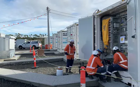 At work on New Zealand's first utility scale Battery Energy Storage System (BESS)